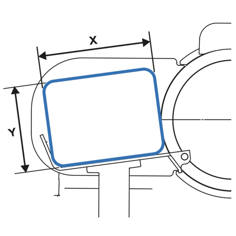 **Capacità di taglio (XxY ±5 mm)